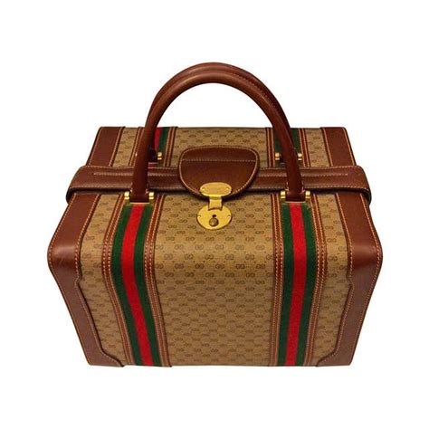 Vintage Rare Gucci Logo Classic Train Luggage Case 